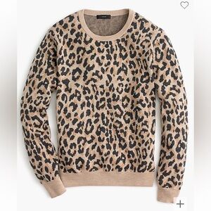 J. Crew leopard print crewneck sweater